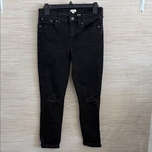 J. Crew Factory Black distressed Skinny Jeans women's size 27